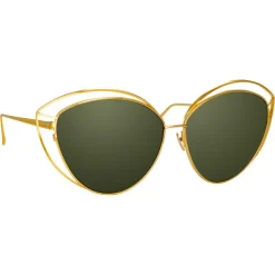 Linda Farrow - 697 C4 Cat Eye Sunglasses - Yellow Gold - Linda Farrow Eyewear - Avvenice