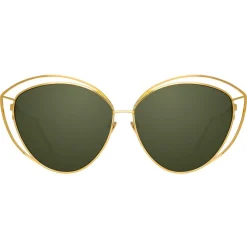 Linda Farrow - 697 C4 Cat Eye Sunglasses - Yellow Gold - Linda Farrow Eyewear - Avvenice