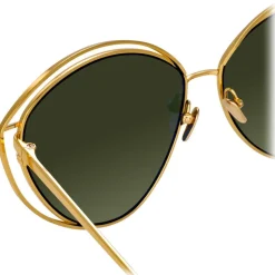Linda Farrow - 697 C4 Cat Eye Sunglasses - Yellow Gold - Linda Farrow Eyewear - Avvenice