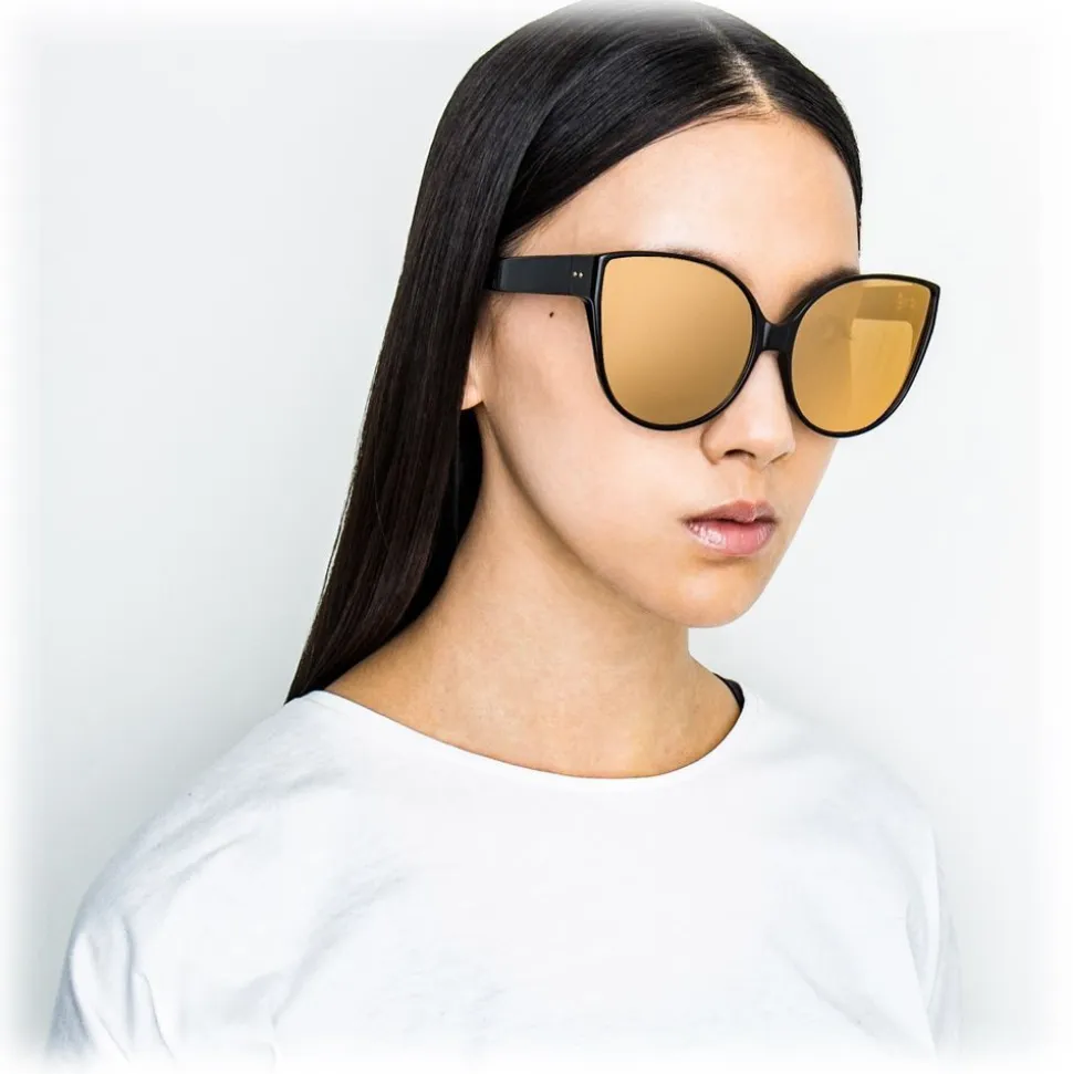 Linda Farrow - 656 C2 Cat Eye Sunglasses - Black - Linda Farrow Eyewear - Avvenice