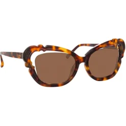 Linda Farrow - 824 C2 Cat Eye Sunglasses - Tortoise - Linda Farrow Eyewear - Avvenice