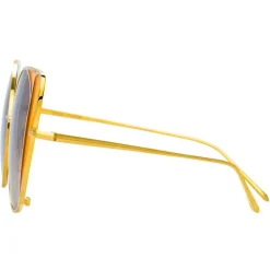 Linda Farrow - 854 C3 Cat Eye Sunglasses - Yellow Gold and Yellow - Linda Farrow Eyewear - Avvenice
