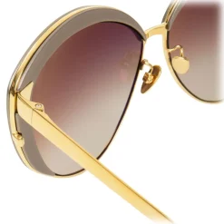 Linda Farrow - 579 C5 Cat Eye Sunglasses - Taupe - Linda Farrow Eyewear - Avvenice