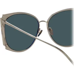 Linda Farrow - 762 C1 Cat Eye Sunglasses - Nickel - Linda Farrow Eyewear - Avvenice