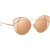 Linda Farrow - 856 C6 Cat Eye Sunglasses - Rose Gold and Peach Frame - Linda Farrow Eyewear - Avvenice