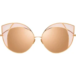 Linda Farrow - 856 C6 Cat Eye Sunglasses - Rose Gold and Peach Frame - Linda Farrow Eyewear - Avvenice