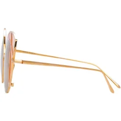 Linda Farrow - 856 C6 Cat Eye Sunglasses - Rose Gold and Peach Frame - Linda Farrow Eyewear - Avvenice