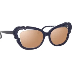 Linda Farrow - 824 C4 Cat Eye Sunglasses - Navy - Linda Farrow Eyewear - Avvenice