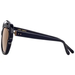 Linda Farrow - 824 C4 Cat Eye Sunglasses - Navy - Linda Farrow Eyewear - Avvenice