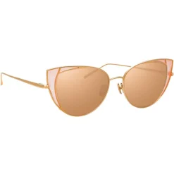 Linda Farrow - 855 C6 Cat Eye Sunglasses - Rose Gold and Peach - Linda Farrow Eyewear - Alessandra Ambrosio Official - Avvenice