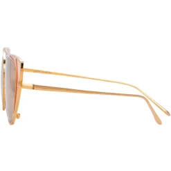 Linda Farrow - 855 C6 Cat Eye Sunglasses - Rose Gold and Peach - Linda Farrow Eyewear - Alessandra Ambrosio Official - Avvenice
