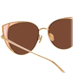 Linda Farrow - 855 C6 Cat Eye Sunglasses - Rose Gold and Peach - Linda Farrow Eyewear - Alessandra Ambrosio Official - Avvenice