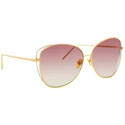 Linda Farrow - 566 C5 Cat Eye Sunglasses - Gold - Linda Farrow Eyewear - Avvenice