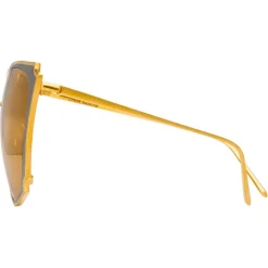 Linda Farrow - 762 C2 Cat Eye Sunglasses - Yellow Gold and Nickel - Linda Farrow Eyewear - Avvenice