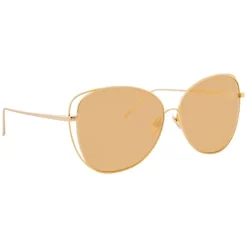 Linda Farrow - 566 C1 Cat Eye Sunglasses - Gold - Linda Farrow Eyewear - Avvenice