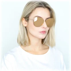 Linda Farrow - 566 C1 Cat Eye Sunglasses - Gold - Linda Farrow Eyewear - Avvenice