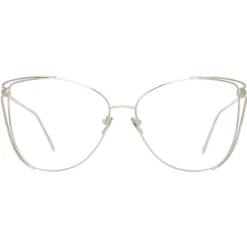Linda Farrow - 809 C9 Cat Eye Optical Frames - White Gold - Linda Farrow Eyewear - Avvenice
