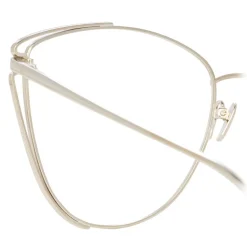 Linda Farrow - 809 C9 Cat Eye Optical Frames - White Gold - Linda Farrow Eyewear - Avvenice