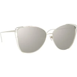 Linda Farrow - 809 C2 Cat Eye Sunglasses - White Gold - Linda Farrow Eyewear - Avvenice