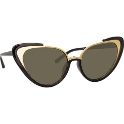 Linda Farrow - 736 C1 Cat Eye Sunglasses - Black - Linda Farrow Eyewear - Avvenice