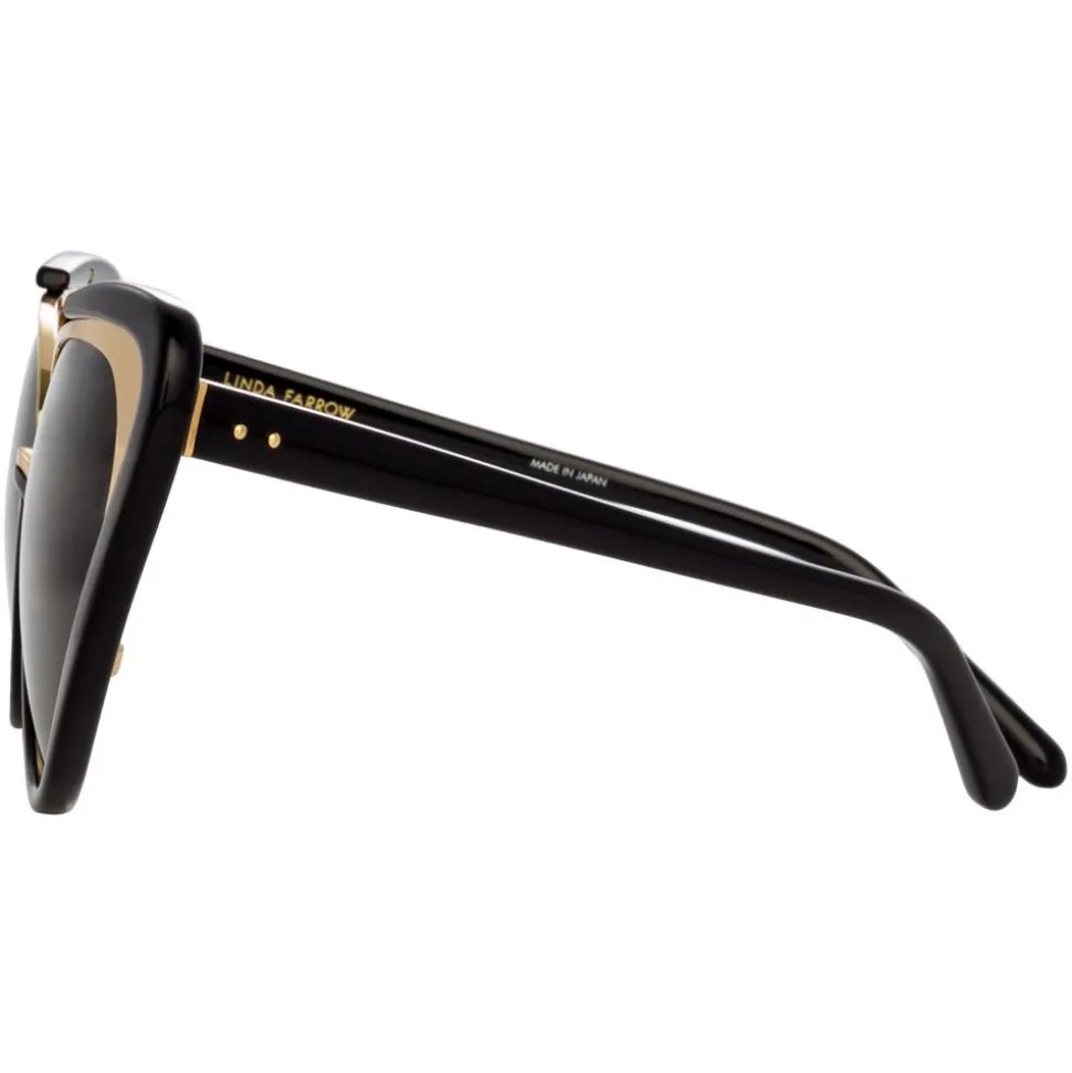 Linda Farrow - 736 C1 Cat Eye Sunglasses - Black - Linda Farrow Eyewear - Avvenice
