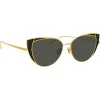Linda Farrow - 855 C1 Cat Eye Sunglasses - Yellow Gold and Black - Linda Farrow Eyewear - Avvenice