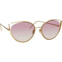 Linda Farrow - 668 C9 Cat Eye Sunglasses - Light Gold - Linda Farrow Eyewear - Avvenice