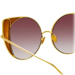 Linda Farrow - 854 C2 Cat Eye Sunglasses - Yellow Gold and Tobacco - Linda Farrow Eyewear - Avvenice