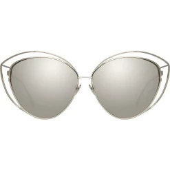 Linda Farrow - 697 C2 Cat Eye Sunglasses - White Gold - Linda Farrow Eyewear - Avvenice
