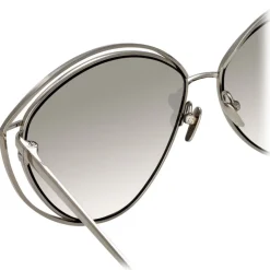 Linda Farrow - 697 C2 Cat Eye Sunglasses - White Gold - Linda Farrow Eyewear - Avvenice