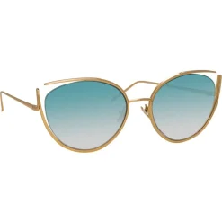 Linda Farrow - 668 C8 Cat Eye Sunglasses - Light Gold - Linda Farrow Eyewear - Avvenice