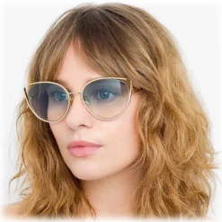 Linda Farrow - 668 C8 Cat Eye Sunglasses - Light Gold - Linda Farrow Eyewear - Avvenice