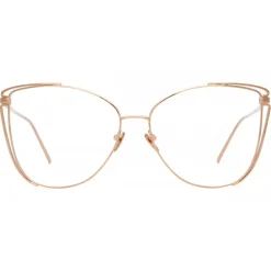 Linda Farrow - 809 C10 Cat Eye Optical Frames - Rose Gold - Linda Farrow Eyewear - Avvenice