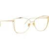 Linda Farrow - 809 C8 Cat Eye Optical Frames - Yellow Gold - Linda Farrow Eyewear - Avvenice