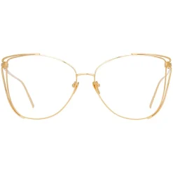 Linda Farrow - 809 C8 Cat Eye Optical Frames - Yellow Gold - Linda Farrow Eyewear - Avvenice