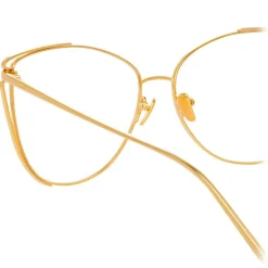 Linda Farrow - 809 C8 Cat Eye Optical Frames - Yellow Gold - Linda Farrow Eyewear - Avvenice