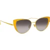 Linda Farrow - 855 C3 Cat Eye Sunglasses - Yellow Gold and Yellow - Linda Farrow Eyewear - Avvenice