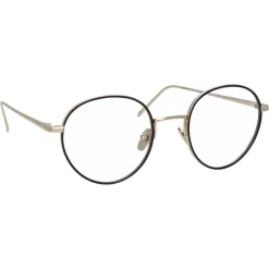 Linda Farrow - 718 C3 Oval Optical Frames - White Gold and Black - Linda Farrow Eyewear - Avvenice