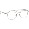 Linda Farrow - 825 C9 Oval Optical Frames - Optical Lens in White Gold Frame - Linda Farrow Eyewear - Avvenice