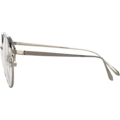 Linda Farrow - 825 C9 Oval Optical Frames - Optical Lens in White Gold Frame - Linda Farrow Eyewear - Avvenice