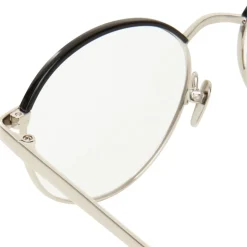 Linda Farrow - 580 C3 Oval Optical Frames - White Gold - Linda Farrow Eyewear - Avvenice