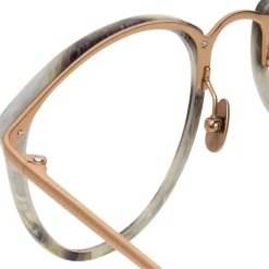 Linda Farrow - 251 C44 Oval Optical Frames - Grey Marble - Linda Farrow Eyewear - Avvenice