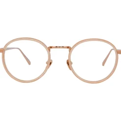 Linda Farrow - 182 C21 Oval Optical Frames - Milky Peach - Linda Farrow Eyewear - Avvenice