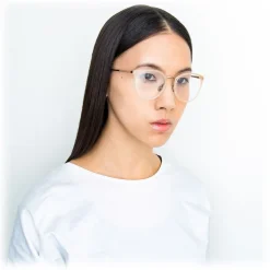 Linda Farrow - 251 C56 Oval Optical Frames - Milky Peach - Linda Farrow Eyewear - Avvenice