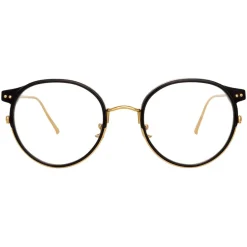 Linda Farrow - 802 C9 Oval Optical Frames - Optical Lens in Black Frame - Linda Farrow Eyewear - Avvenice