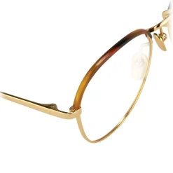 Linda Farrow - 502 C1 Oval Optical Frames - Yellow Gold and Tortoiseshell - Linda Farrow Eyewear - Avvenice
