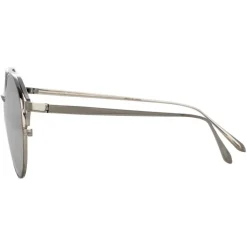 Linda Farrow - 825 C2 Oval Sunglasses - White Gold - Linda Farrow Eyewear - Avvenice