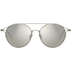 Linda Farrow - 825 C2 Oval Sunglasses - White Gold - Linda Farrow Eyewear - Avvenice