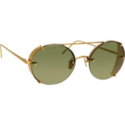 Linda Farrow - 730 C5 Oval Sunglasses - Yellow Gold - Linda Farrow Eyewear - Avvenice