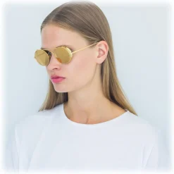 Linda Farrow - 427 C1 Oval Sunglasses - Yellow Gold - Linda Farrow Eyewear - Gigi Hagid - Elle Macpherson - Official - Avvenice